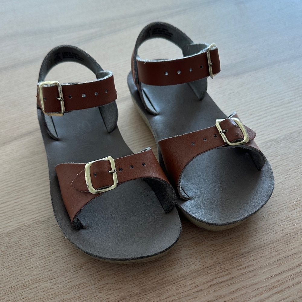 Salt Water Sandals by Hoy - Tan Leather Kids Sandals